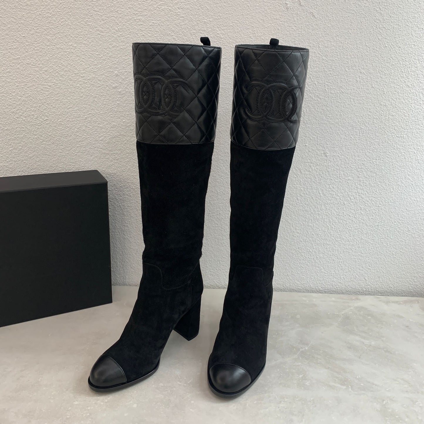 Quilted Leather Heeled Boots