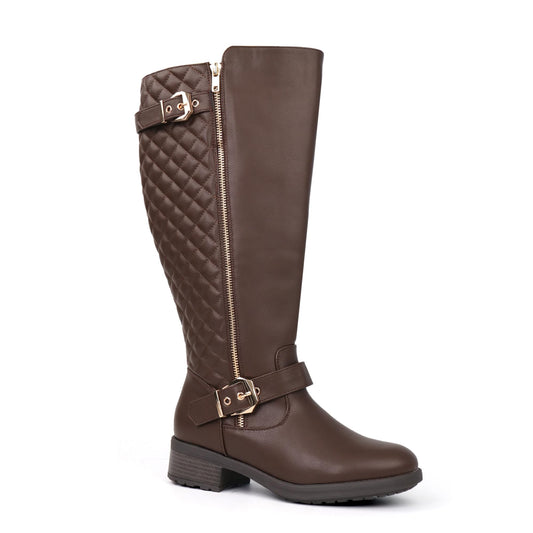 Double Buckle Extra-wide Knee-high Riding Boots