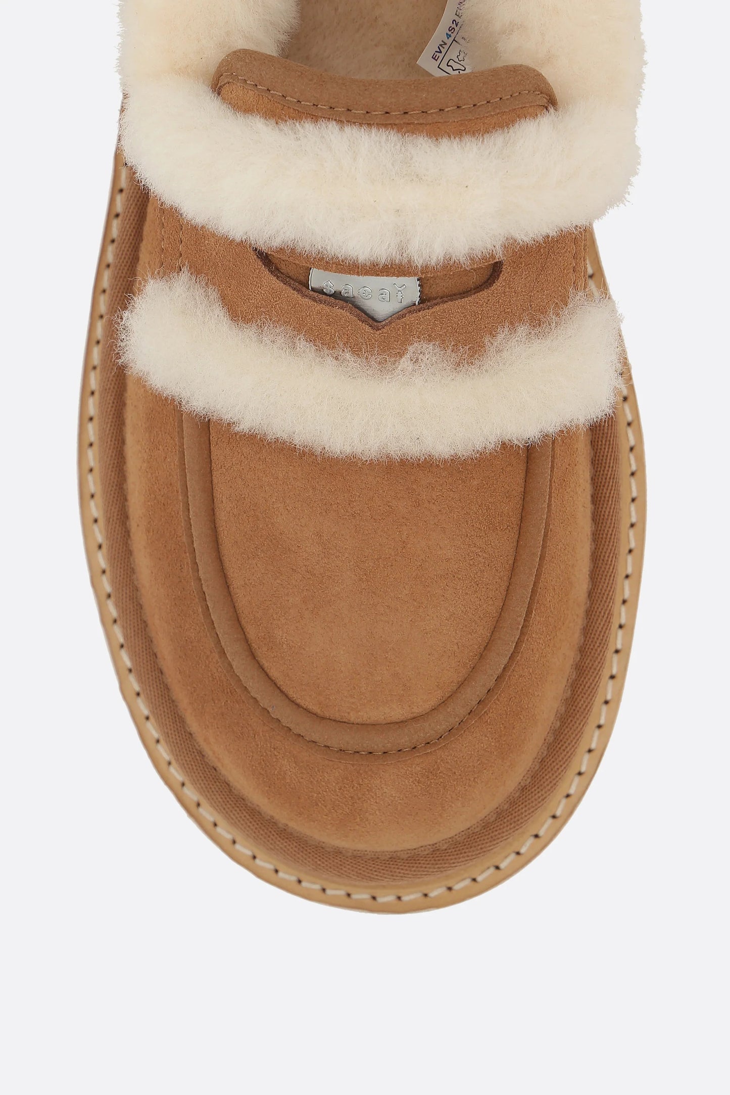 Suede And Shearling Penny Loafers