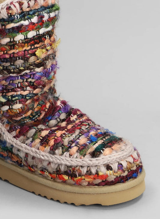 Multicolor Wool Ankle Boots