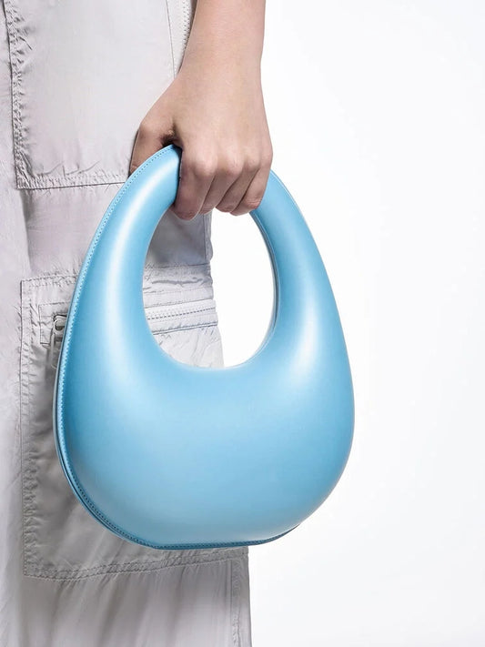 Sculptural Top Handle Moon Bag