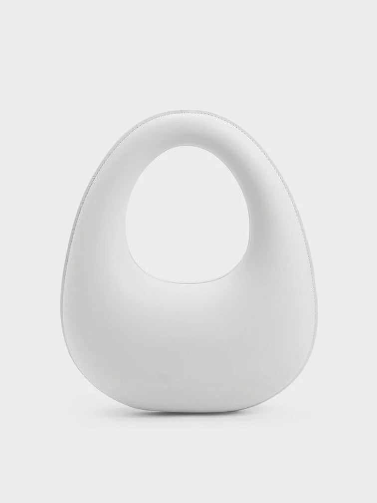 Sculptural Top Handle Moon Bag