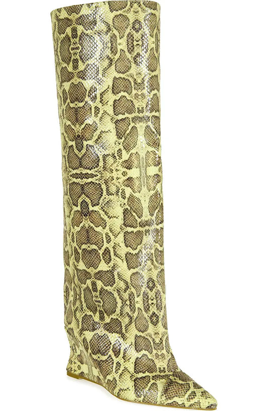 Wide Shaft Wedge Boots