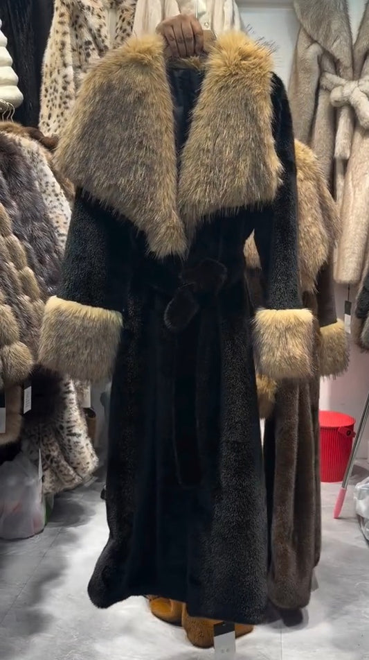 Fur Collar Long Coat