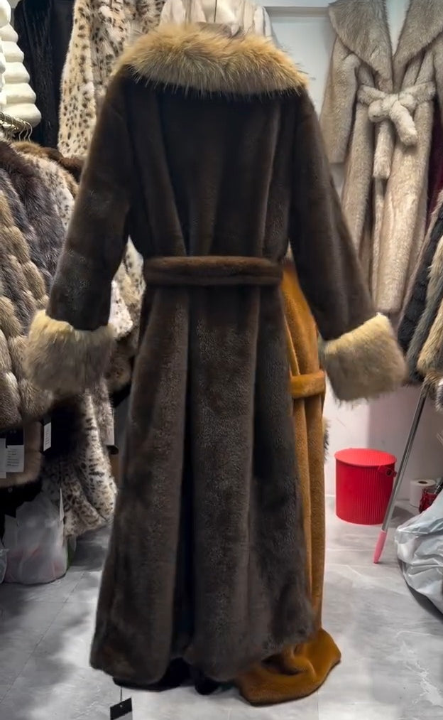 Fur Collar Long Coat