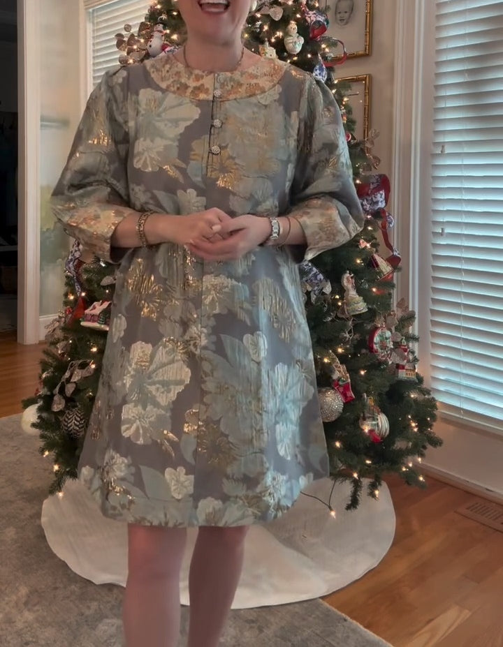 Gold-stamped Printed Dress