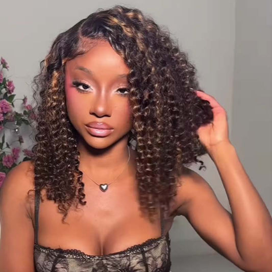 Women's Short Curly Hair African Curly Wig