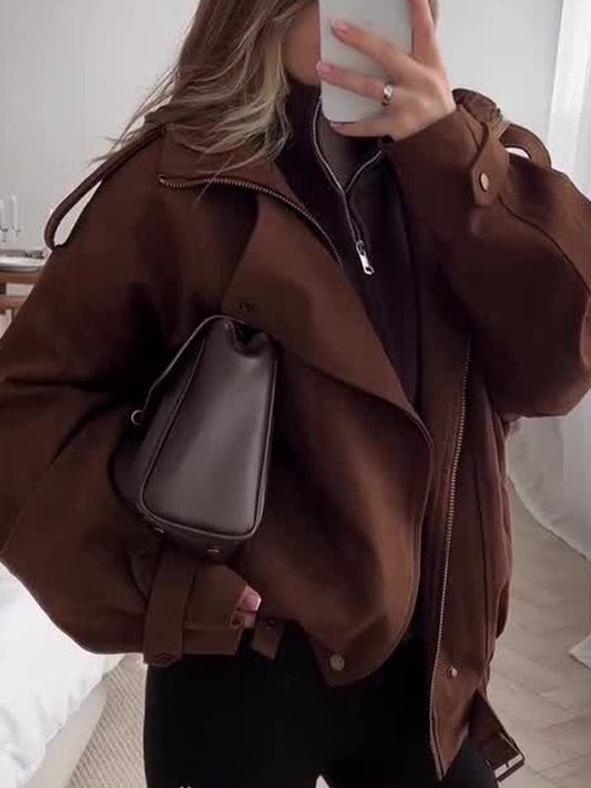 Maillard Vintage Fashion Casual Loose Jacket Coat