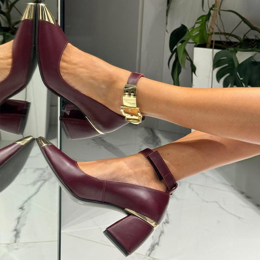 Metal-Embellished Point-Heel Pumps