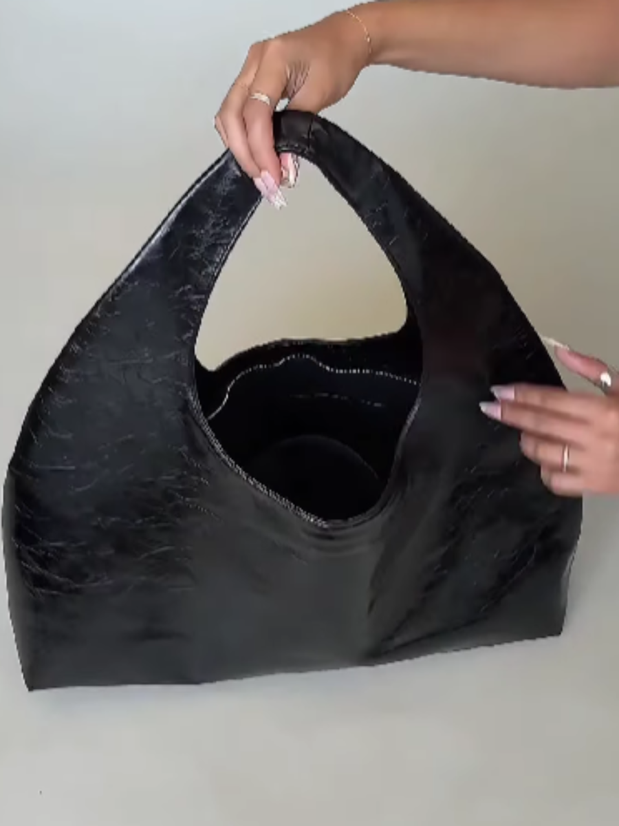 Leather Pleated Shoulder Bag