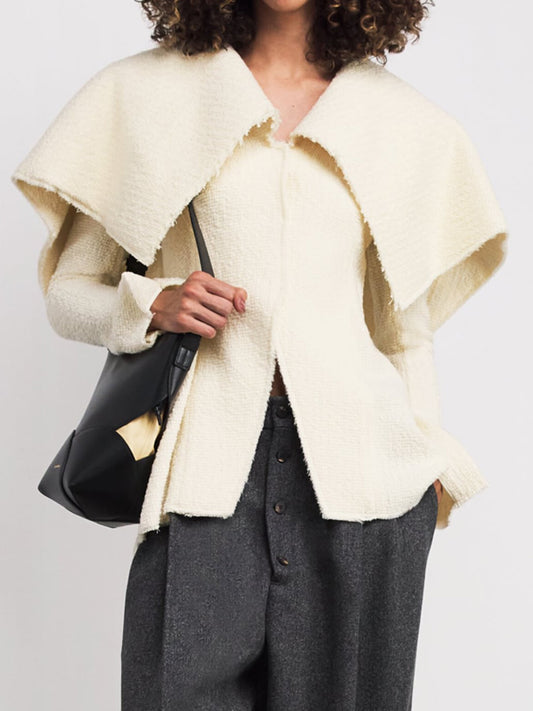 Shawl-Collar Long Sleeves Knitted Blazer