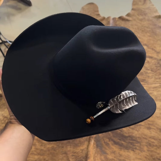 Feather Sticker Western Cowboy Hat
