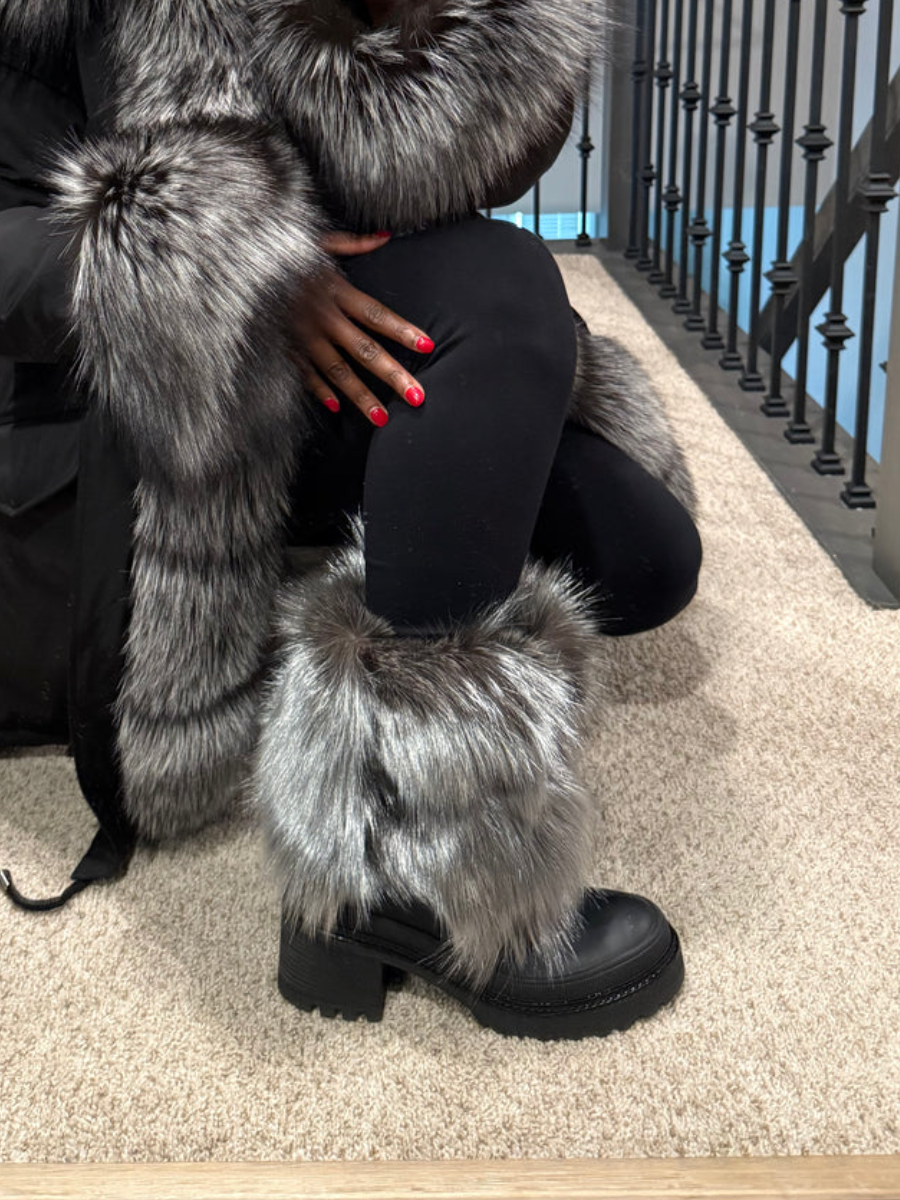 Plush Coarse Heel Boots