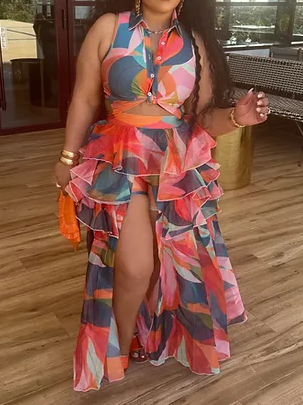 Multi-color Vacation 2pc Set