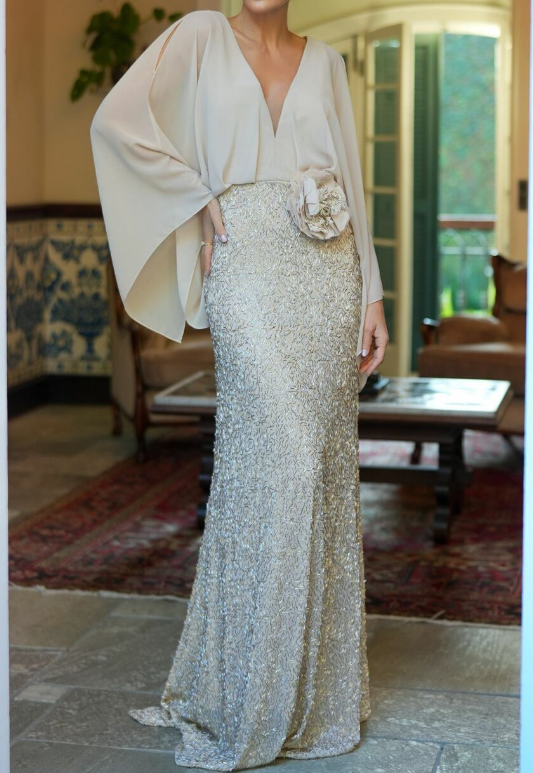 Flowing Sleeve Occasion Dress