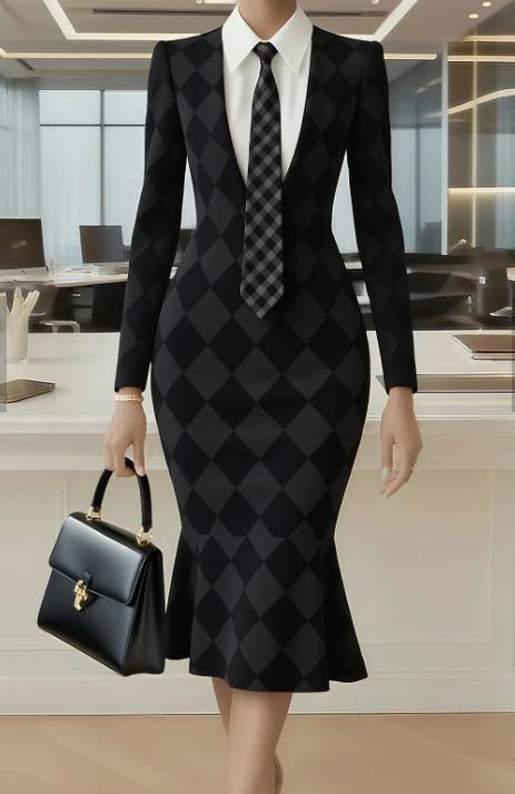 Elegant Plaid Dress