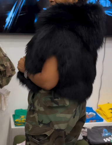 Hood Faux Fur Vest Jacket