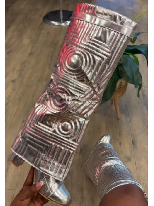 Silver Glitter Long Pumps