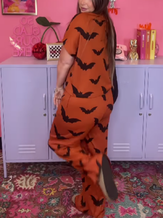 Casual Loose Halloween Pattern Suit