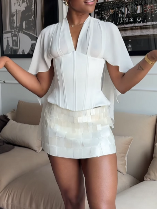 Lace-Back Solid Color Top