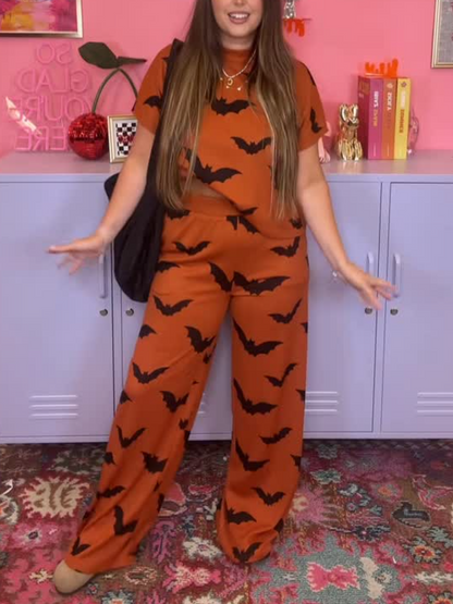 Casual Loose Halloween Pattern Suit