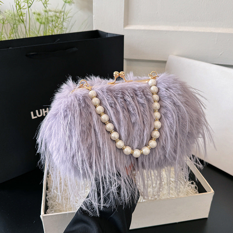 Pearl Feather Evening Clutch