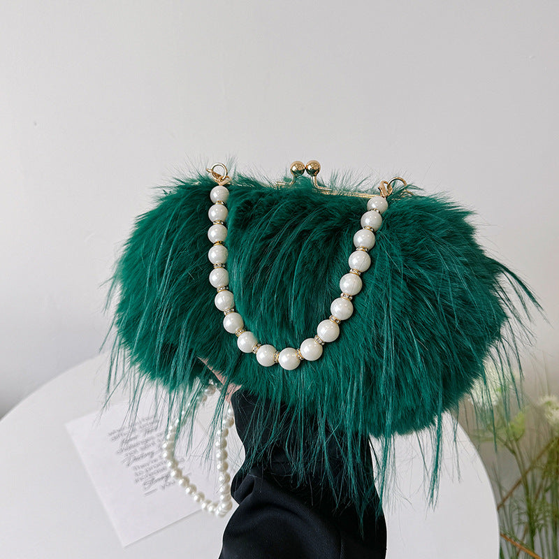 Pearl Feather Evening Clutch