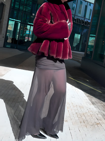 Elegant Imitation Mink Fur Coat