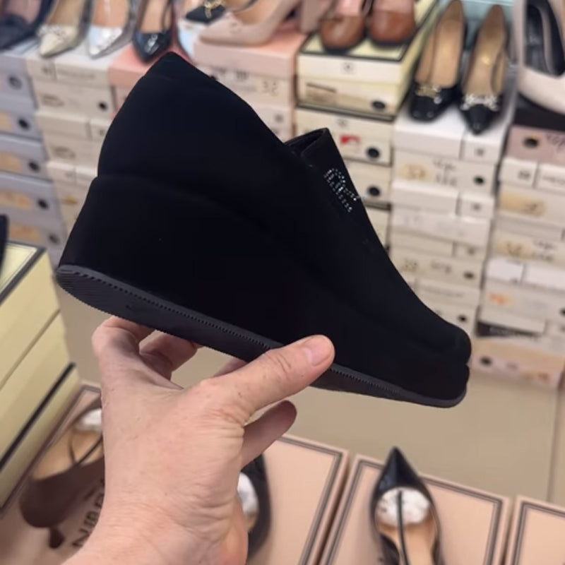 Rhinestone Sparkle Platform Round Toe Shoes