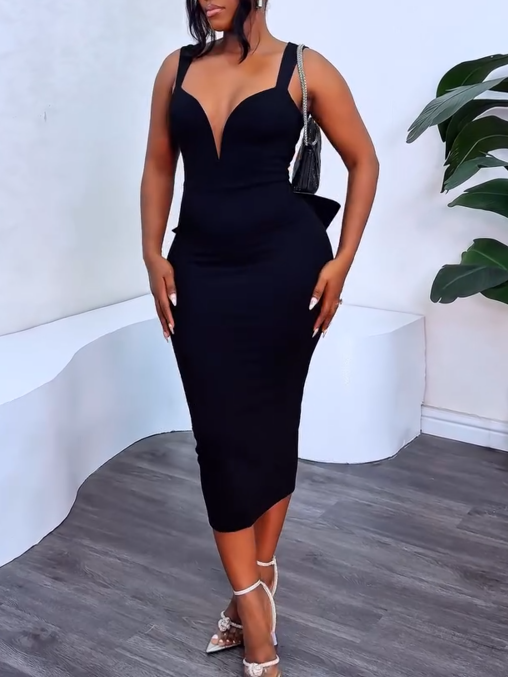 Back Bow Deep V-Nair Skirt