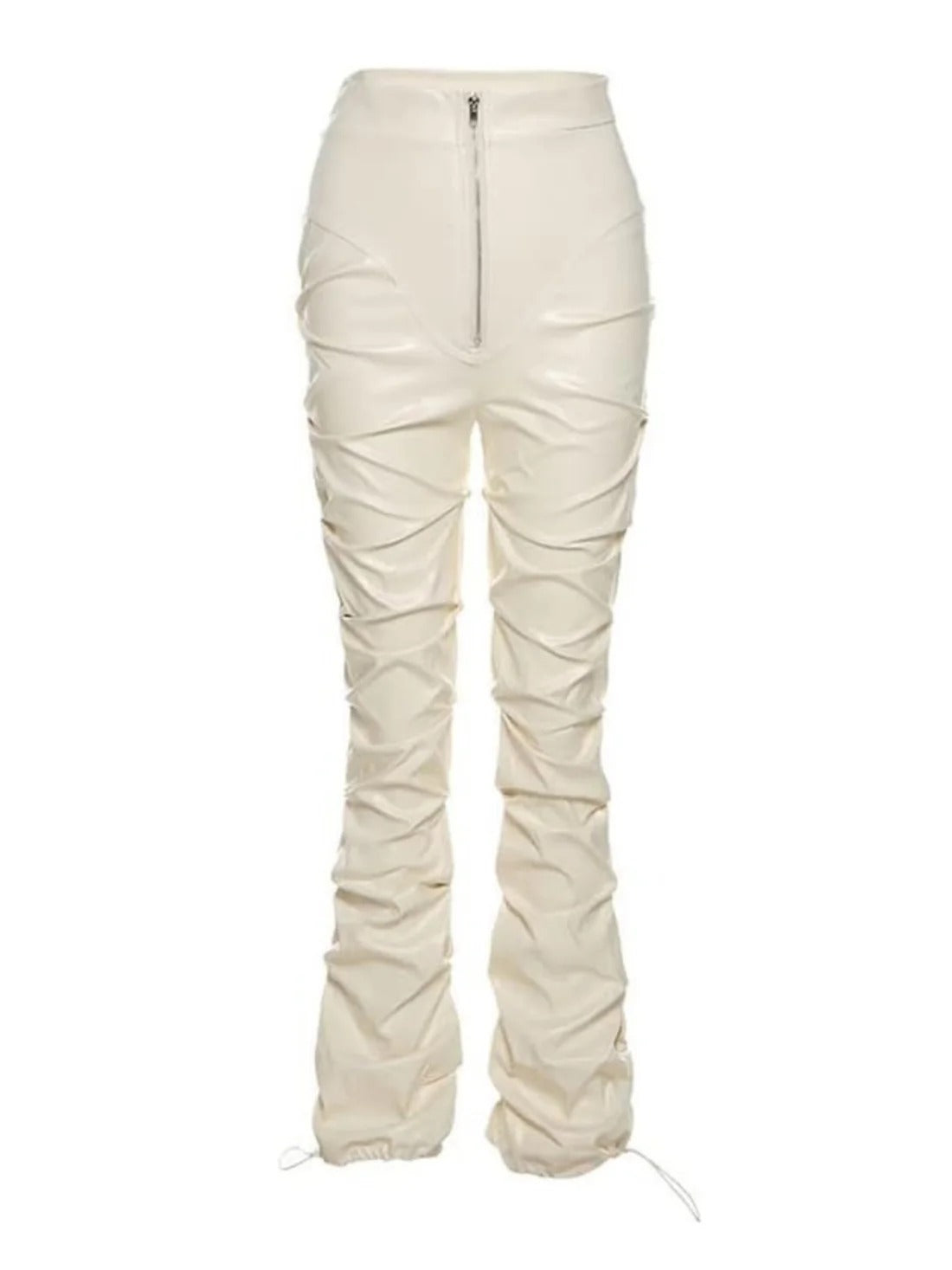 Faux Leather Ruffled Leggings