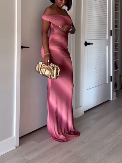 Pink Off-shoulder Skirt