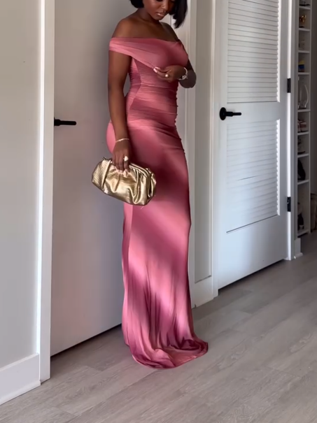 Pink Off-shoulder Skirt