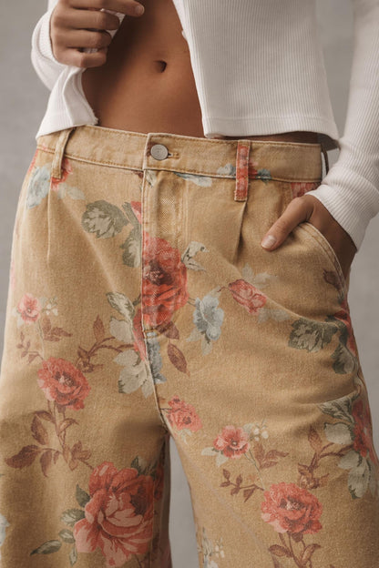 The  Double Hem High-Rise Wide-Leg Cuffed Jeans