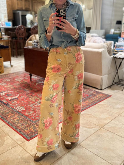 The  Double Hem High-Rise Wide-Leg Cuffed Jeans