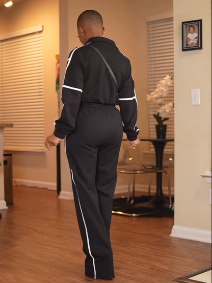 White Striped Sports Suit