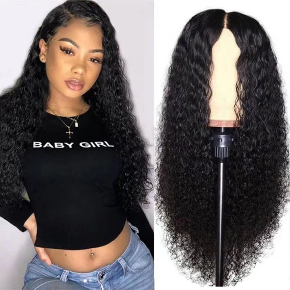 Women's Long Curly Lace Front Human Hair Wig