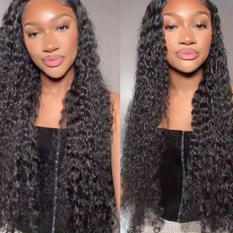 Women's Long Curly Lace Front Human Hair Wig