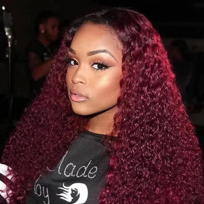 Women's Long Curly Lace Front Human Hair Wig