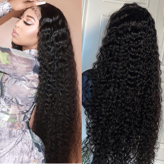 Women's Long Curly Lace Front Human Hair Wig