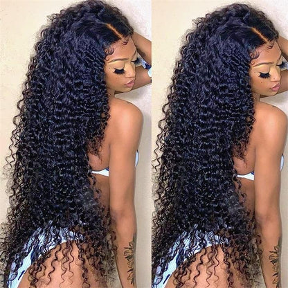 Women's Long Curly Lace Front Human Hair Wig