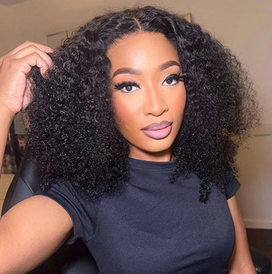 Short Curly Wigs 7x5 Lace Pre Cut Lace Closure 100% Glueless Wigs