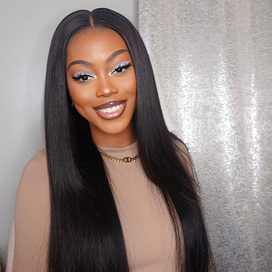 Silky Straight Easy Wear Go Glueless Wigs Pre Cut HD Lace Closure Wig