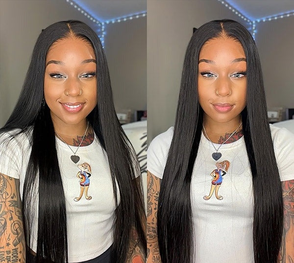 Silky Straight Easy Wear Go Glueless Wigs Pre Cut HD Lace Closure Wig