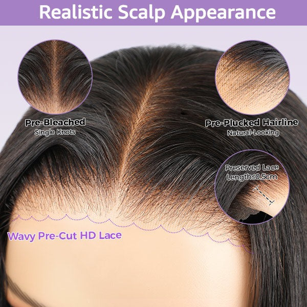 Water Wave Wear Go Wigs 7x5 HD Lace Glueless Lace Closure Wigs