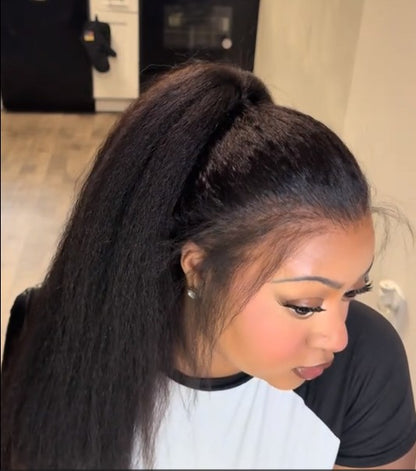 Kinky Straight Hair Wear Go Glueless Wigs 7x5 HD Lace Pre Cut Lace Closure Wigs