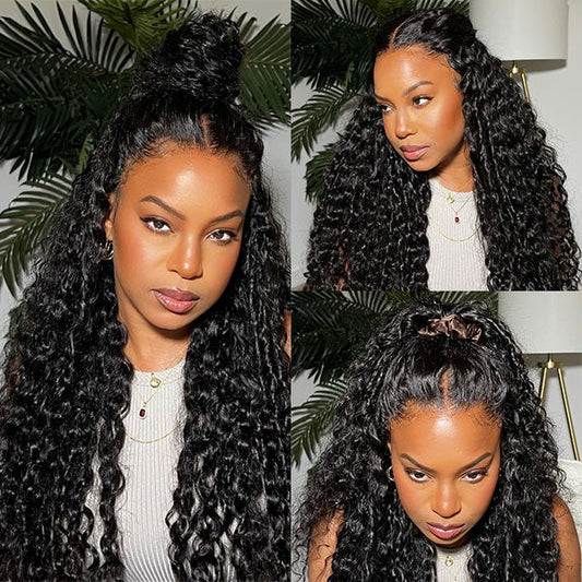 Water Wave Wear Go Wigs 7x5 HD Lace Glueless Lace Closure Wigs
