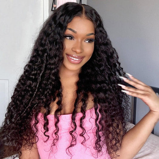 Deep Wave Wear Go Glueless Wig Bleached Knots Pre-cut 7x5 HD Lace Wig