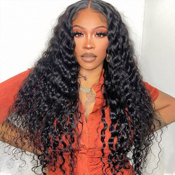 Deep Wave Wear Go Glueless Wig Bleached Knots Pre-cut 7x5 HD Lace Wig