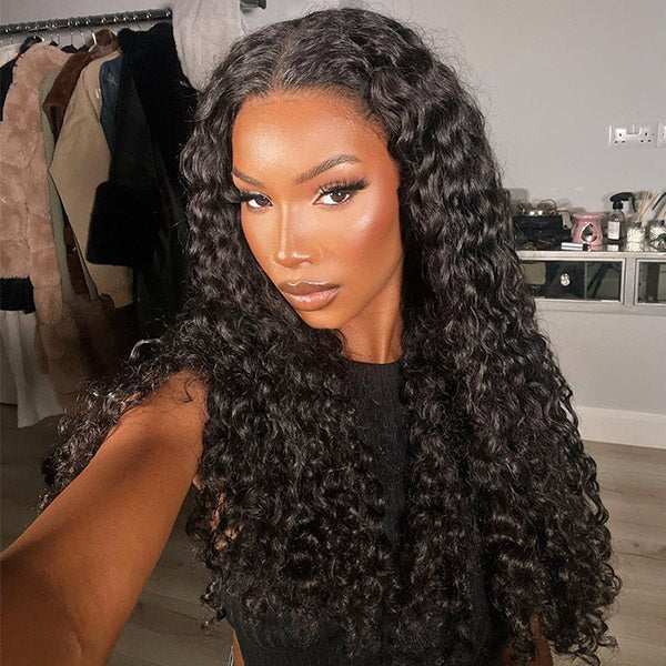 Deep Wave Wear Go Glueless Wig Bleached Knots Pre-cut 7x5 HD Lace Wig